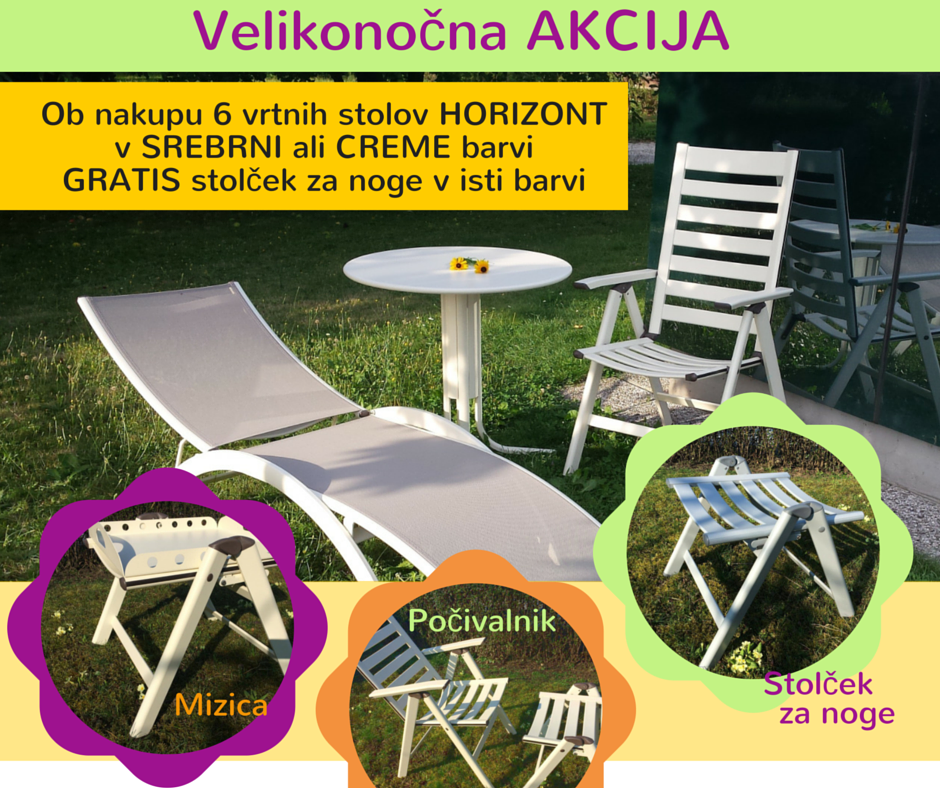 Velikonočna AKCIJA - vrtni stol za noge gratis